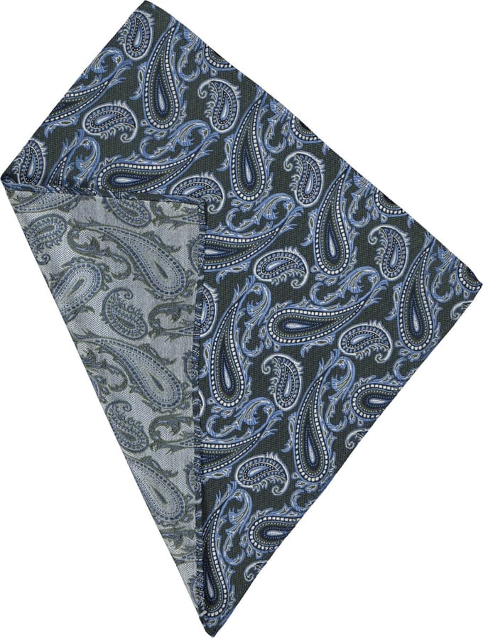 Michaelis pocket square - groene paisley pochet zijde