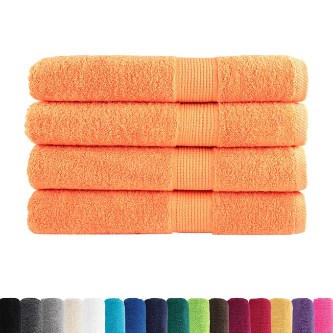 vidaXL - Saunadoeken - SOLUND - 4 - st - 600 - g/m² - 80x200 - cm - oranje
