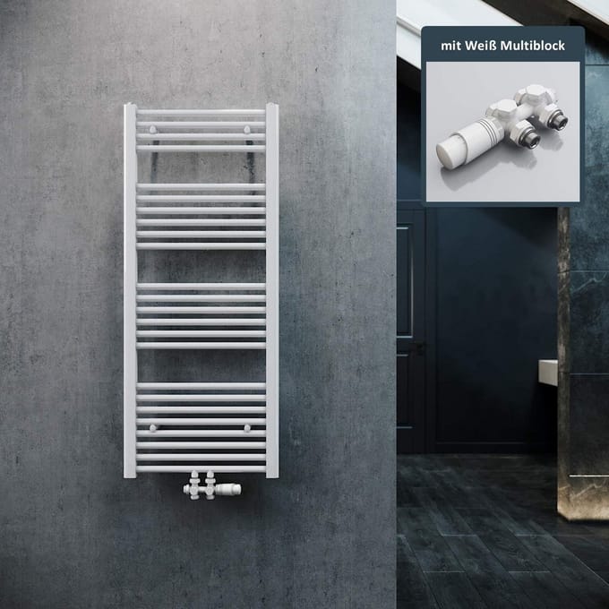 Badkamer Radiator 1200x500 mm Wit Handdoekdroger Inclusief Thermostaat