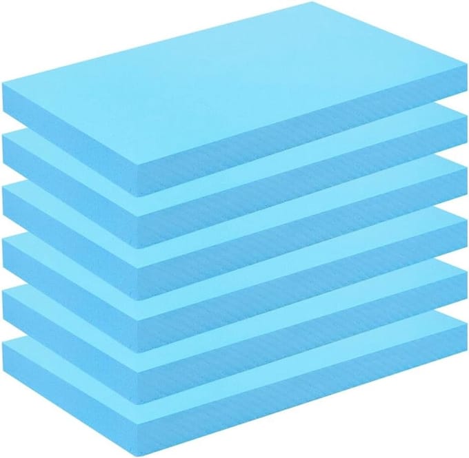Handgemaakte DIY Model Materialen - 6 Stuks Blauw Hard Schuimplaat voor Landschapsmodellering en Creatieve Projecten (20mm)