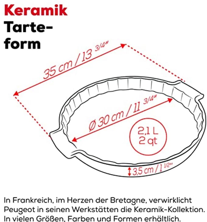 Traditionele keramische cakevorm 28 cm - Ecru