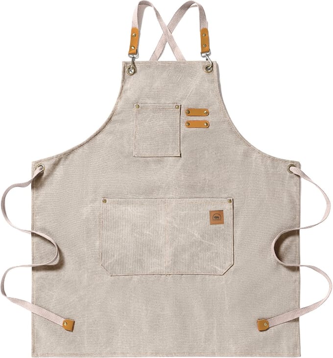 Tamarow Premium Keukenschort - Werk en BBQ Schort - Kookschort - Crossback - Wit
