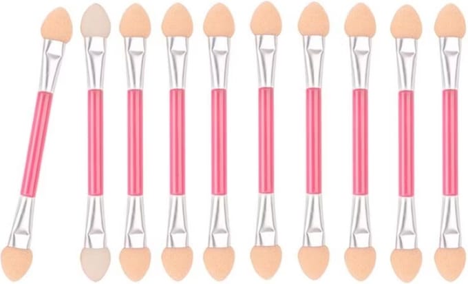 Igoods Oogschaduw Applicators - Oogschaduw Sticks - Oogschaduw Borstel Spons - Eyeliner Borstel - Make-up - Dubbelzijdig - Roze - 10 Stuks