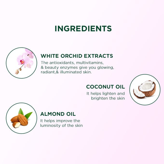 Lotion Corporelle Éclaircissante Orchidée Blanche Biotique 180ml Pour une Peau Éclatante Éclat Instantané Élimination du Bronzage white