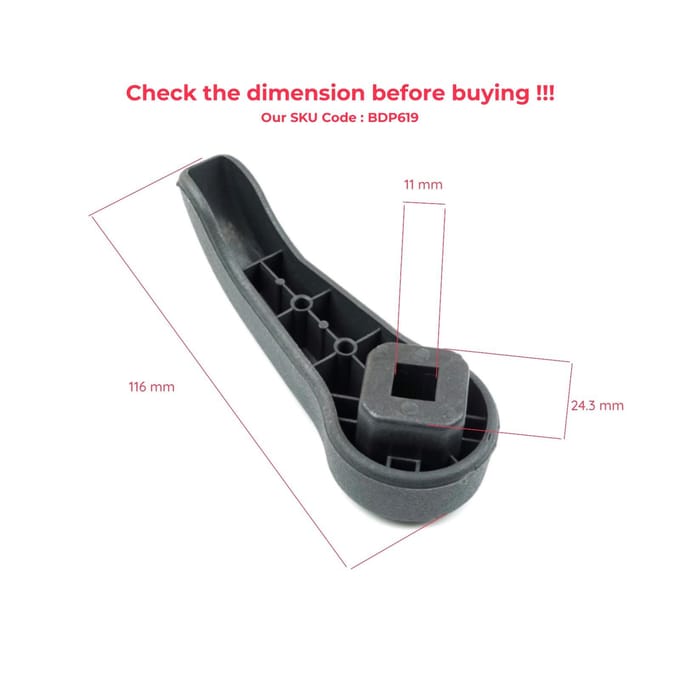 BDP619 Stoelhendel Verstelgreep 7701209658 Voorzijde voor Renault Clio MK2 Twingo MK1
