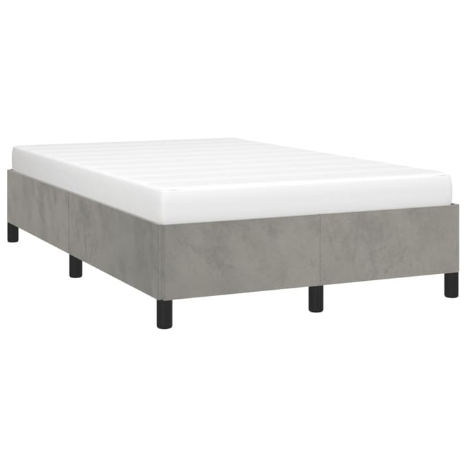 vidaXL - Bedframe - zonder - matras - 120x200 - cm - fluweel - lichtgrijs