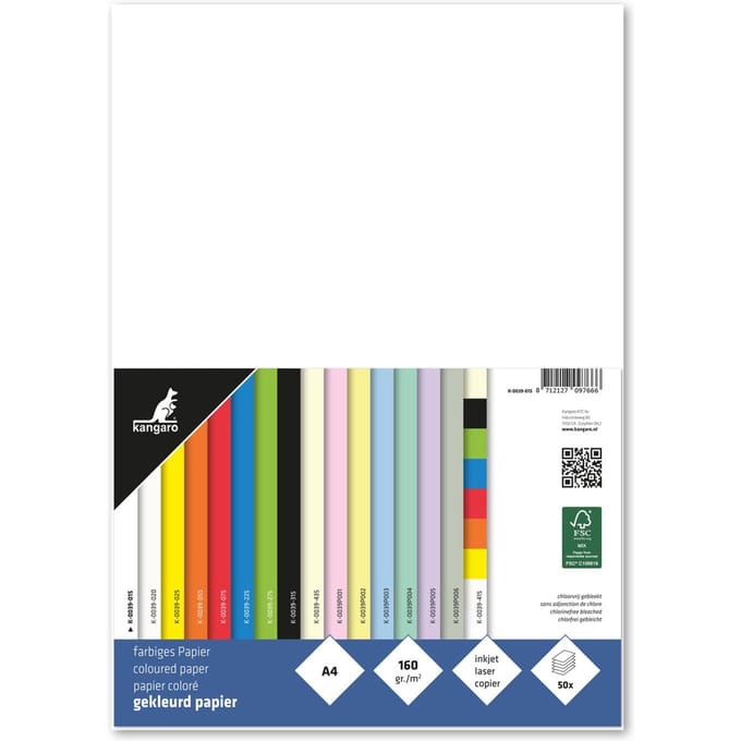 Kangaro papier - A4 - 120 gram FSC - pak 100 vel - wit
