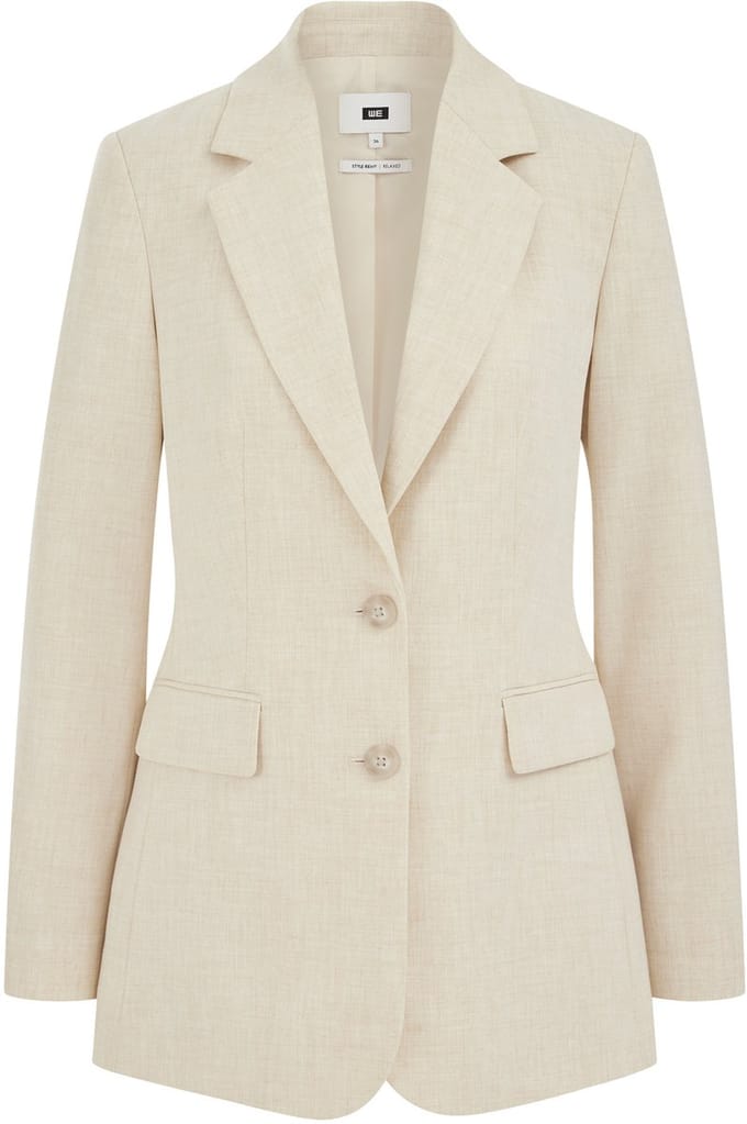 WE Fashion Dames regular fit gemêleerde blazer