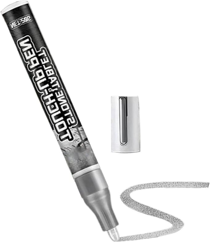 Verfstiften Grafsteen - Restauratie Markers - Inscripties Herstellen - Sneldrogend Waterdicht - 14 x 2 x 2 cm - Zilver