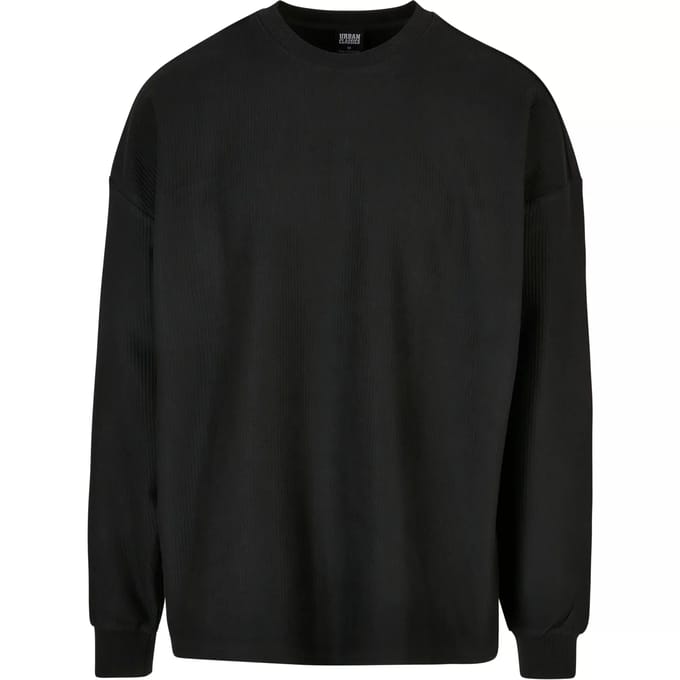 Urban Classics - Rib Terry Boxy Crewneck sweater/trui - 4XL - Zwart