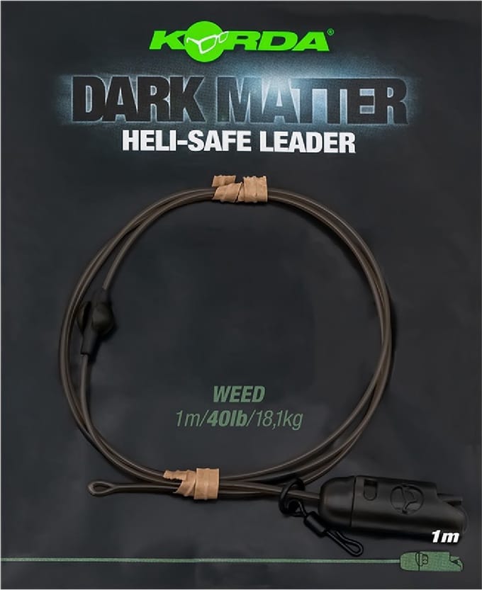Korda Dark Matter Heli Safe Leader 40lb - Kleur : Weed 1m