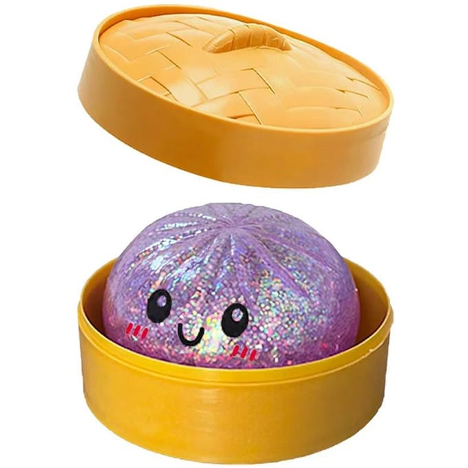 3 soorten Glitter Dumpling Glitter Dumpling Squishy met Doos Dumplings Sensorisch Knijpspeelgoed voor Stressverlichting