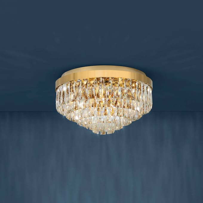 Stars of Light plafondlamp Valparaiso, goud, Ø 48 cm, metaal