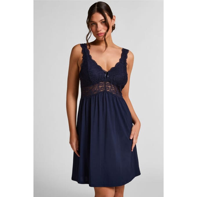 Hunkemöller Nora Lace Slip Dress Blauw