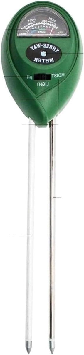Bodemmeter - pH-meter vocht - Plantenverzorging - 3-in-1 functionaliteit - 18 cm sonde - Groen