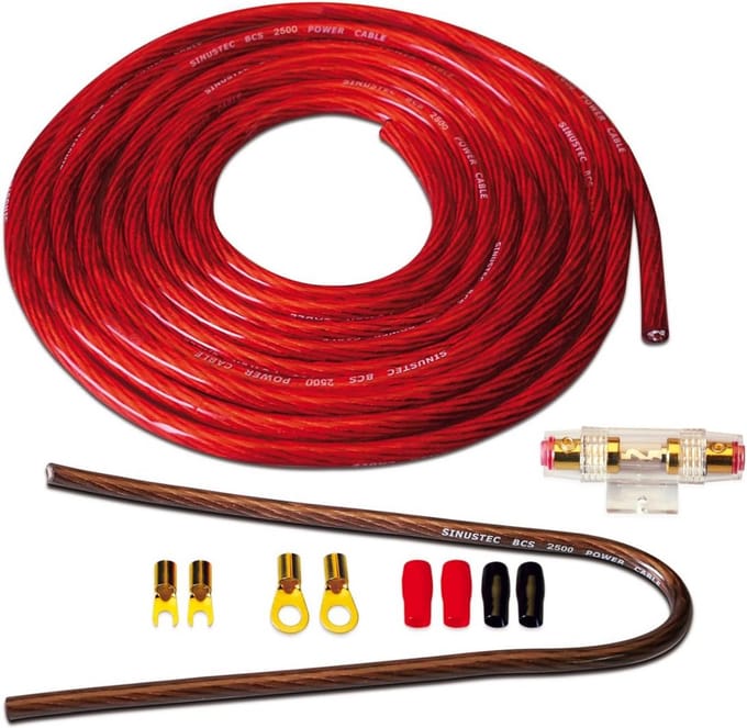 5m Car-Hifi Accukabelset 25 mm² voor Auto-Audio