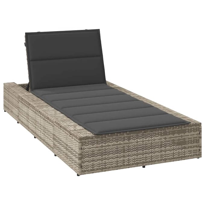 vidaXL - Ligbed - met - zwevend - kussen - poly - rattan - lichtgrijs