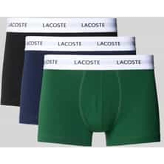 Lacoste Heren Boxershorts Trunks 3-Pack Zwart/Groen/Navy Blauw - Maat M