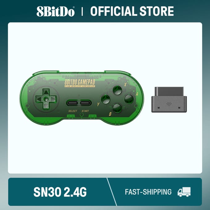 8Bitdo Sn30 2.4G Draadloze Gamepad Voor Originele Snes/Sfc (Jadegroen)