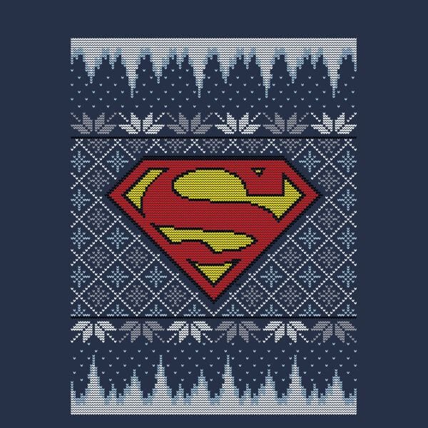 DC Superman Knit Women's Christmas T-Shirt - Navy - M