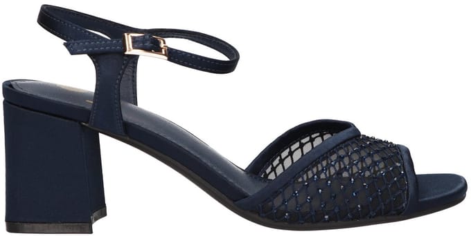 La Strada Sandaal Blokhak Donkerblauw Mesh - Damesschoenen - Maat - 40