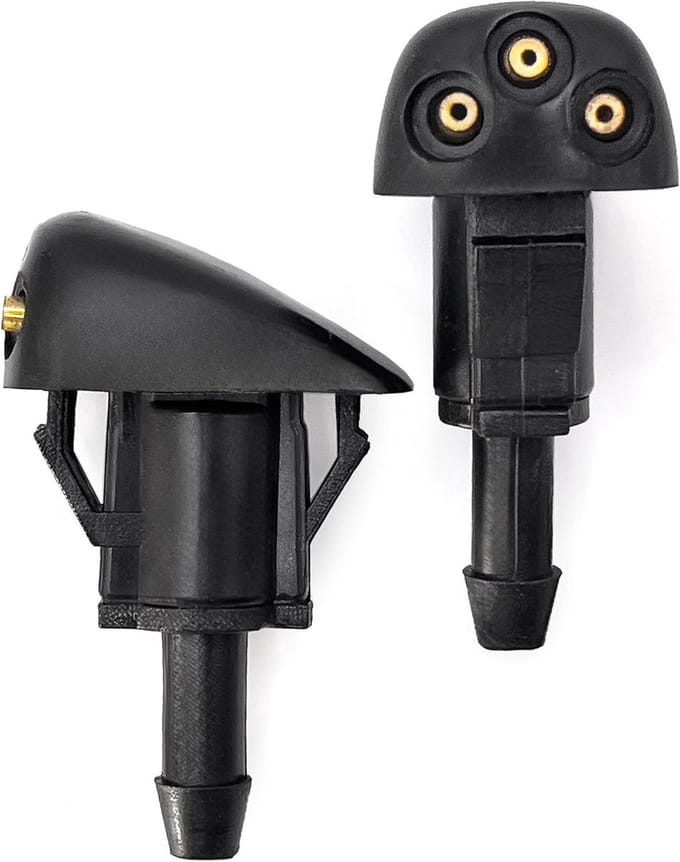 Ruitensproeiers Set - Sproeikoppen Voorruit - Auto Onderhoud - Instelbare Spuithoek - 2 Stuks - Zwart