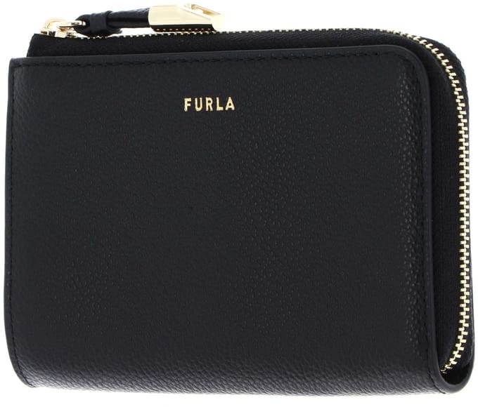 FURLA Leren kaarthouder Vitello Night Goccia Card Case Nero zwart