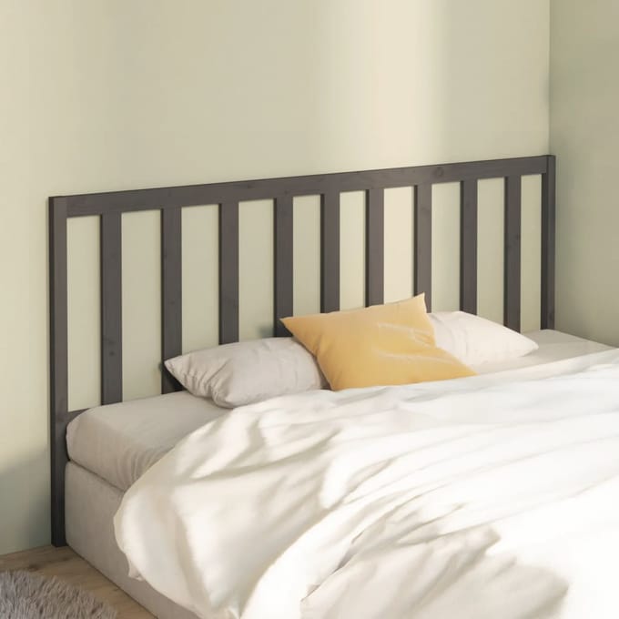 vidaXL - Hoofdbord - 206x4x100 - cm - massief - grenenhout - grijs