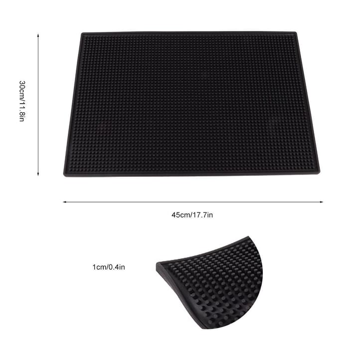 Druipmatten Cocktail Theekop Mok Waterdichte Keuken Service Bar Mat (Zwart Groot Type) Black black