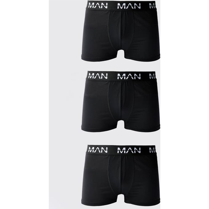Heren Active Performance 3-Pack Boxers | Black | Size Large