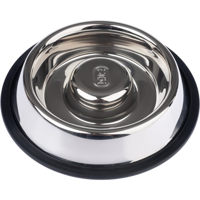 TIAKI Slow-Feeding-Napf Silvered 1120ml, Ø29cm Hund