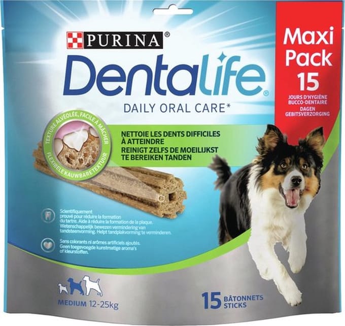 4x Purina Dentalife Daily Oral Care Multipack Medium 345g