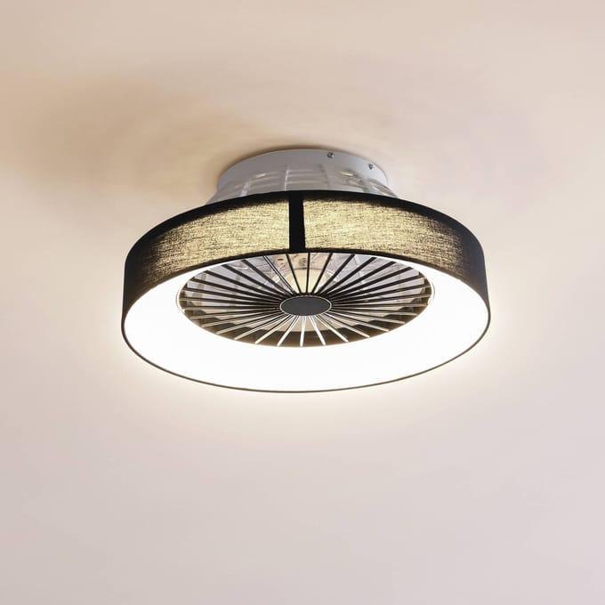 Lindby plafondventilator Mace, zwart, stil, Ø 47 cm