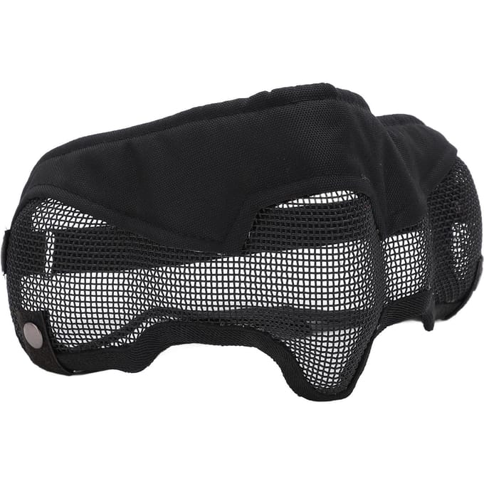 Half Face Mesh Mask Verstelbaar met Oorbescherming Mesh Masker voor Paintball CS Spel