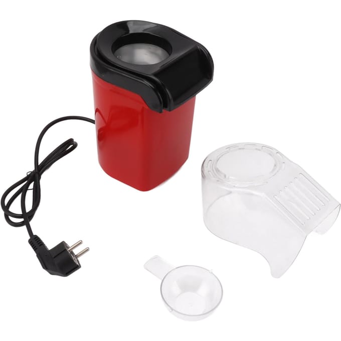 Mini Popcornmachine Olievrij Gezonde Hetelucht Popcornmaker voor Thuisfeest L(for 6.5-9kg) red