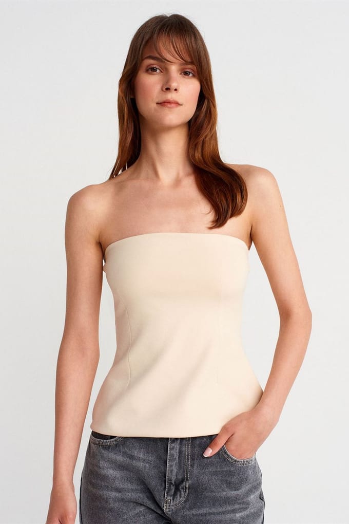 Strapless Slim-fit Bandeau Blouse