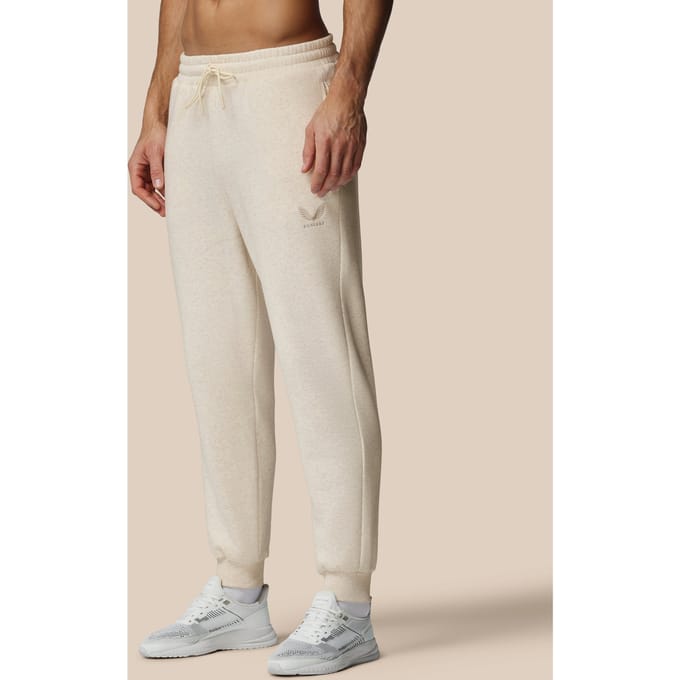 Heren Adapt Katoen Fleece Joggers - Oatmeal Marl