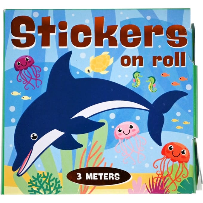 Stickers op rol - Oceaan dieren - Beloningsstickers - 3 meter