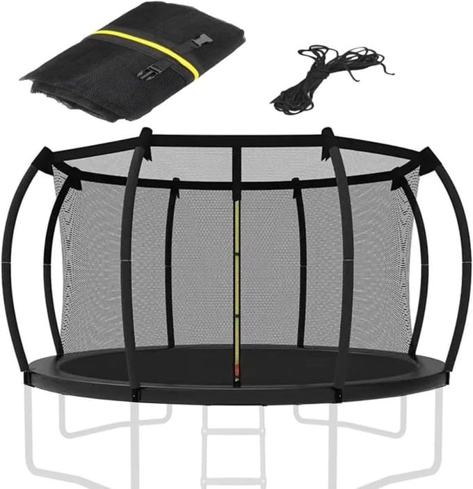 Trampoline Veiligheidsnet - Trampoline Omheining - Veilig Springplezier - Scheurbestendig Nylon - 305 cm - Zwart