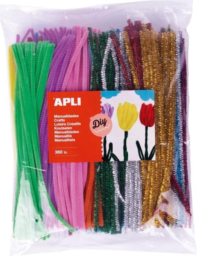Chenille draad - Pijpenragers multicolor en metallic 360 stuks