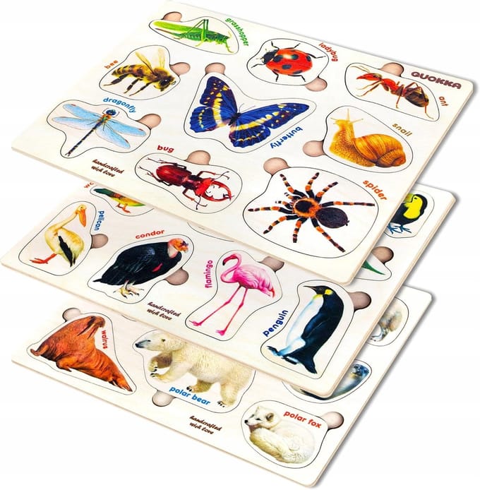Houten Puzzels Dieren Educatief voor Kinderen vanaf 1 Jaar