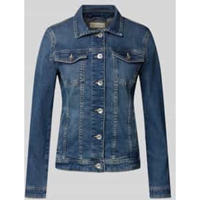 Tom Tailor - Jeansjasje van gerecycled katoen - Maat S - Used Dark Stone Blue Denim