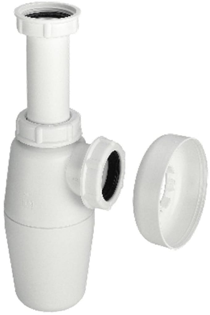 Viega Project plastic bekersifon zonder muurbuis met roset 1 Wit
