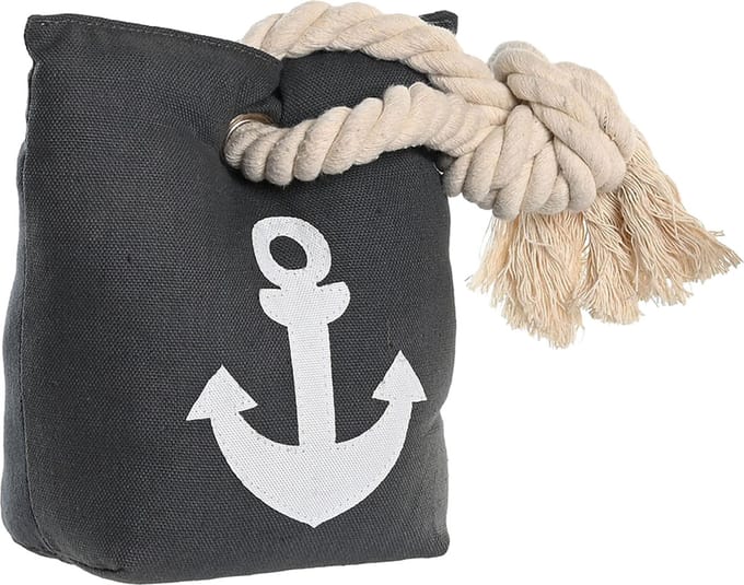 Items Deurstopper Anker Blok - 1 kilo gewicht - met oppak lus - grijs - 13 x 20 cm