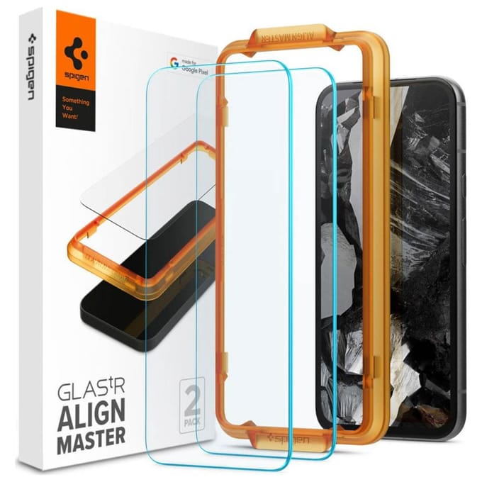 Spigen AlignMaster Geschikt voor Google Pixel 8a - 9H Tempered Glass Screen Protector - Case Friendly - Gemakkelijke Installatie - 2-Pack