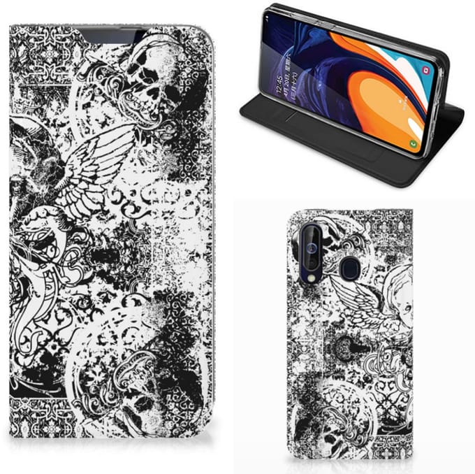 Mobiel BookCase Samsung Galaxy A60 Skulls Angel