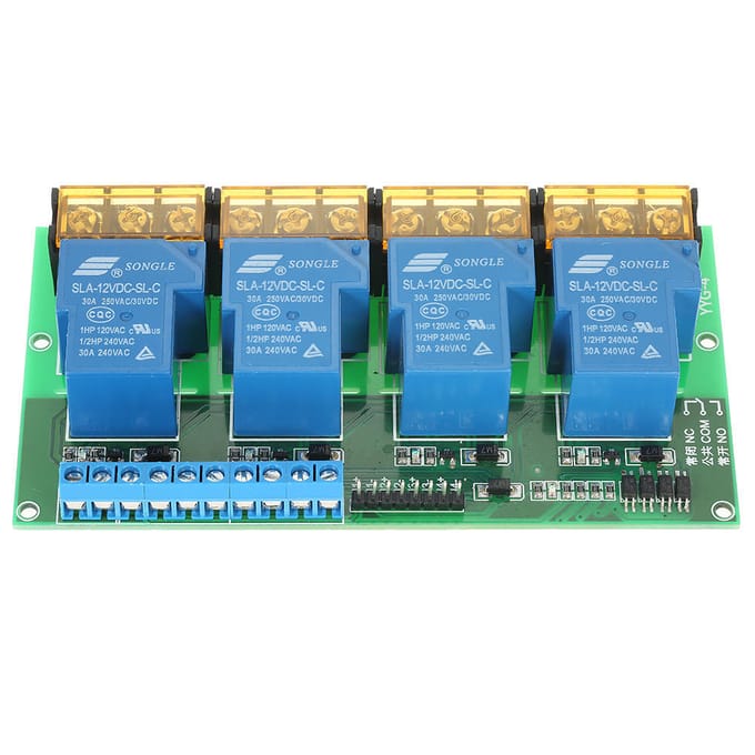 Mini 4-kanaals DC 12V 30A relaismodule besturingskaart hoge / lage trigger nieuw