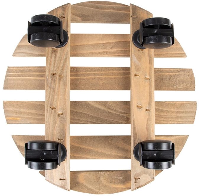 Esschert Design | Plantenroller rond | hout | Bruin | Ø29xH8 cm