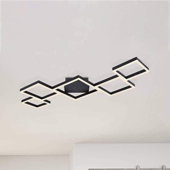 Globo LED plafondlamp Kurio, 5-lamps, zwart, CTT