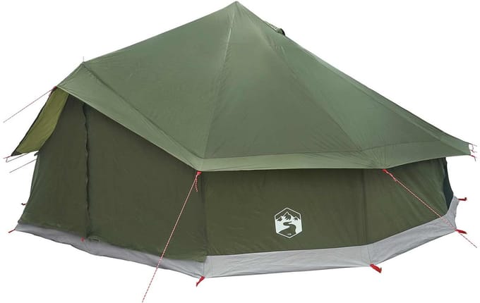 vidaXL - Tipi - Tent - 12-persoons - Leger - Groen - Polyester - en - Staal